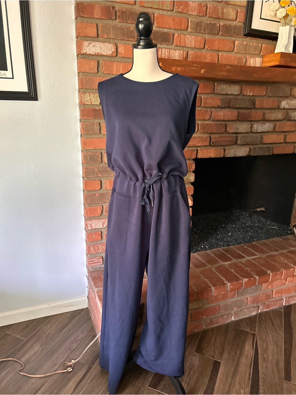 SPANX AirEssentials Sleeveless Jumpsuit in Navy Blue Sz 1X - Picture 3 of 10